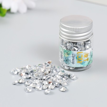 Decor for creativity in the bottle "Rhinestones. Transparent" set 250 pcs d = 0.6 cm 4x3x3 cm