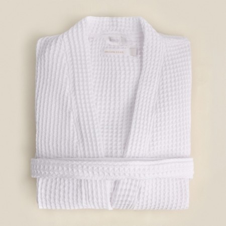 Wafel dressing gown Male SL Home: BOHO "Blanc de Blanc", size L, 100% cotton, 280 g/m2-12