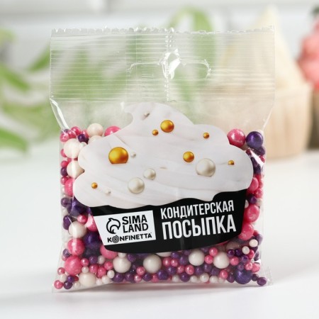 Sprinking confectionery soft: pink, purple, white 50 g.-4