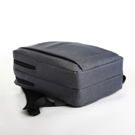City backpack on a zipper, 2 pockets, with USB, gray color-4