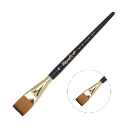 RUBLOFF brush synthetics, imitation column, flat, series 1S25 No. 26, short black matte handle, yellow clip