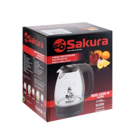 Electric kettle Sakura SA-2715V, glass, 1.7 l, 2200 watts, purple-9