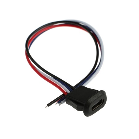 Type-C connector with a wire 10 cm, 4 pin, 2.1 a, 5 V, black-3