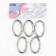 Oval-karabin, 4.8 × 2.9 cm / 38 × 5 mm, 5 pcs, silver color
