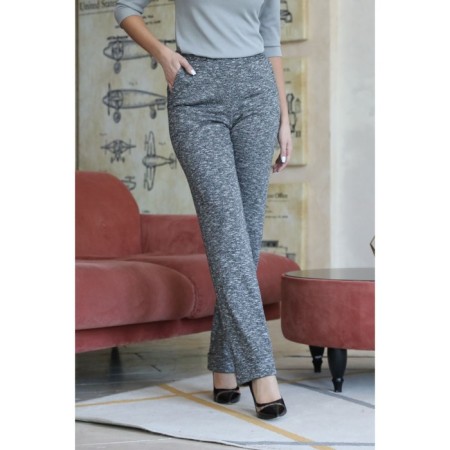 Female trousers, size 48, gray color-4