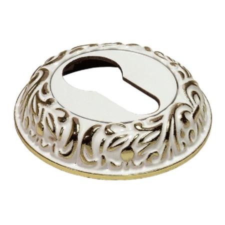 MH-KH-CLP W/PG key lining on the key cylinder, white enamel, gold