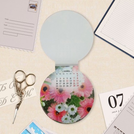 The calendar torn on the magnet "Flowers" 2024, 2025, cutting, 14 x 14.8 cm-1