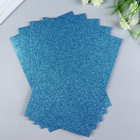 Foamiran glitter Magic 4 Hobby 2 mm cent. Blue, 20x30 cm-1