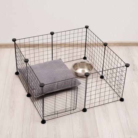 Coaters 8 sections, metal, black, 70 x 70 x 35 cm, (35 x 35 cm link)