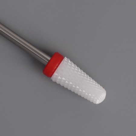 Ceramic milling cutter for the “cone” manicure, small cut, 6 × 13 mm, in a plastic case, white color-3