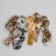 Mouse made of natural rabbit fur, 6 cm, mix of flowers