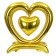 Foil ball 36 "Heart", on a stand, gold, under the air