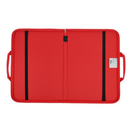 Folder for drawings and drawings for artists A3, 450 x 320 x 30 mm, handles, frame, textile, estado, black red kant-6