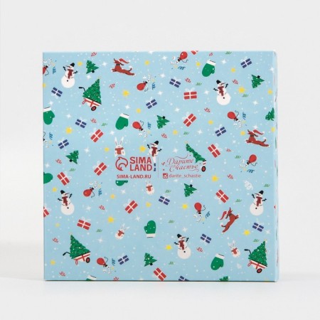 Box for confectionery with PVC cover "New Year's commotion", 15 x 15 x 3 cm, New Year-5