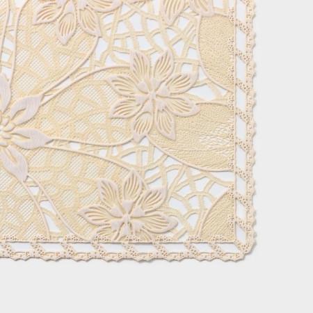 Openwork napkin for the table “Tenderness. Asters ", 45 × 30 cm, beige color-1