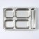 Stainless steel tray, 5 sections, 33.5 × 23 × 4 cm