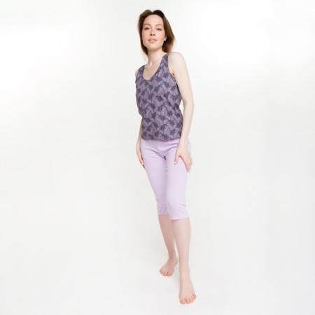 Female set (T -shirt, Bridges), lilac color, size 44-2