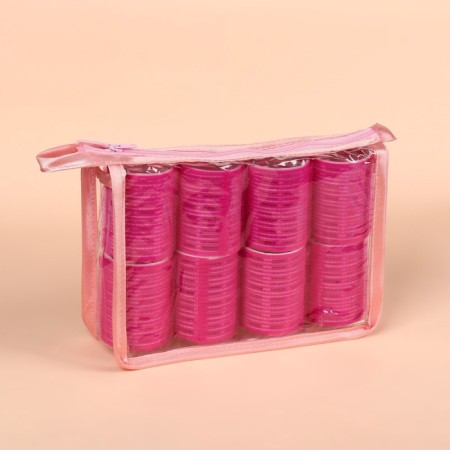 Velcro curlers, d = 4.4 cm, in a cosmetic bag, 8 pcs, color mix-3