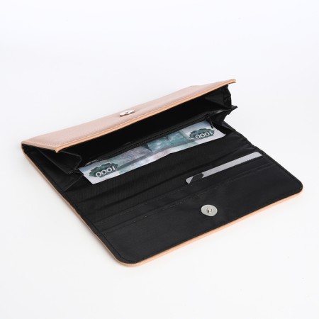 Women's wallet on magnet, beige color-3