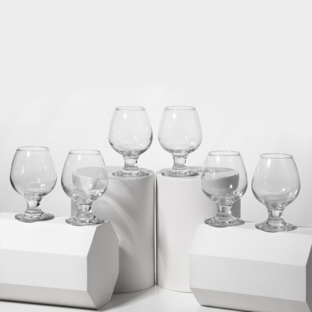 A set of glass glasses for Bistro cognac, 265 ml, 6 pcs