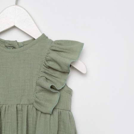 Body with ruffles crumb I am "Muslin", height 62-68 cm, green color-2