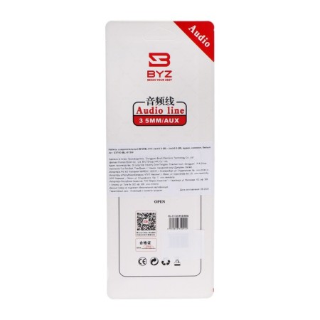 Audio BYZ BL-613, Jack 3.5 mm (M) -Jack 3.5 mm (M), 1m, white-2