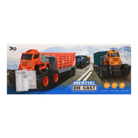 Metal “dump truck”, inertia, with plastic elements, blue color-5