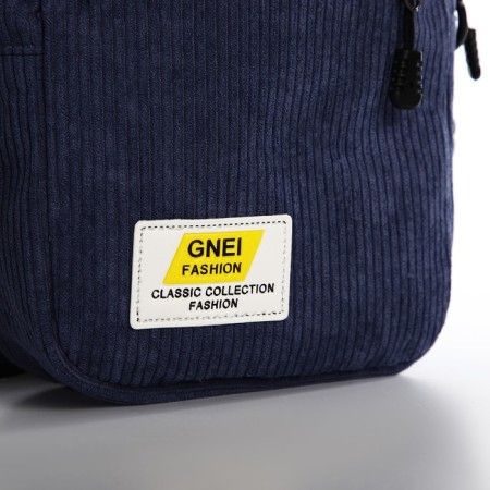 Youth bag with a zipper, blue color-3
