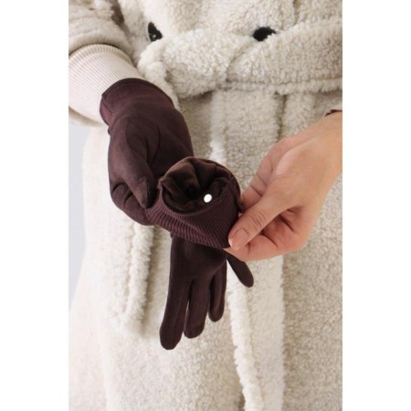 Gloves are female, dimensionless, without insulation, brown color-2