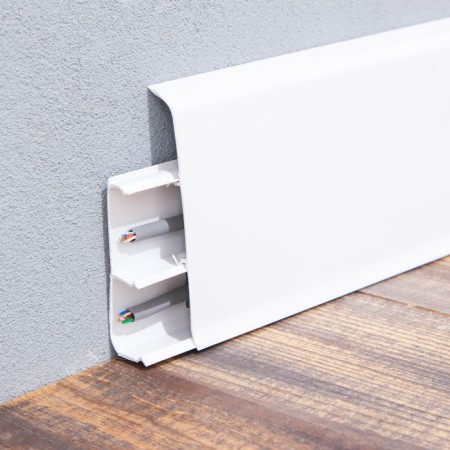 Floor skirting board 85mm 2.2m "decoration", 001-g white glossy-1