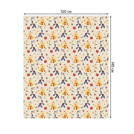 Groundpress on the table "Festive fox", rectangular, Saten, size 120x145 cm-1