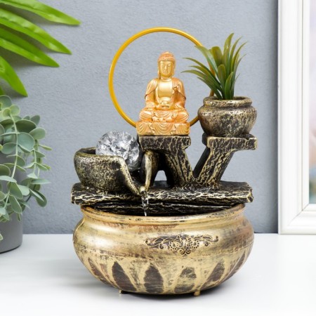 Desktop fountain "Buddha with flower" 16x16x22 cm