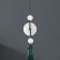 Textile suspension, plastic "Jade pendant" dark green 1x2.5x12.5 cm