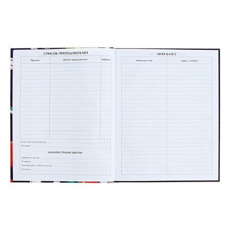 Diary for grades 1-4 "back to school. Collage", solid cover, glossy lamination, 48 sheets-4