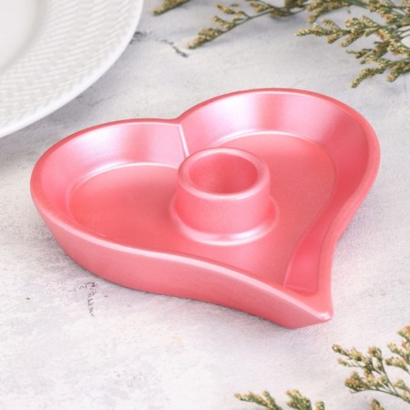 Silence "Heart" from gypsum, 14x2.5cm, pink-1
