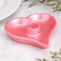 Silence "Heart" from gypsum, 14x2.5cm, pink
