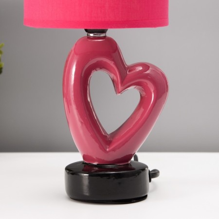 Hand lamp with lampshade Risalux "Heart", E14, 40 W, Red, Figure base, 13 × 13 × 29 cm-5