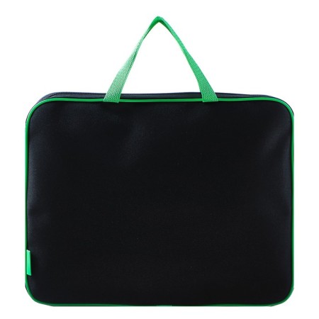 Folder with handles Textile A4, 350 x 265 x 45 mm, PMD 2-42 "Office", inner pocket, black/salad