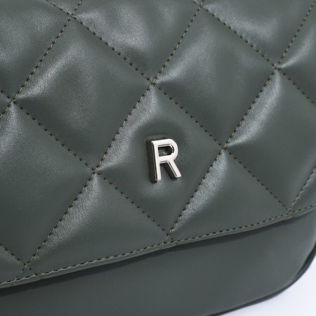 Richet bag on a magnet, outer pocket, long belt, green color-3