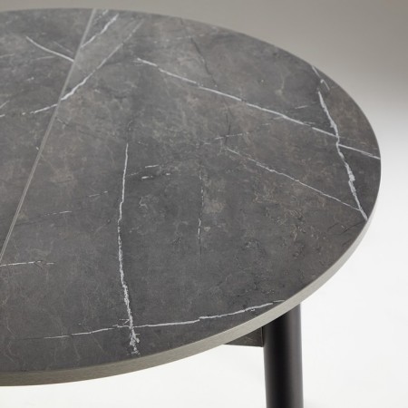 Round Round table "Orion Mini", 800/1110x800x750, Black metal legs/Caspian dark-4