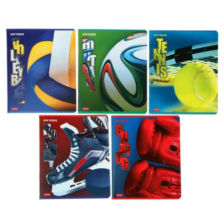 Notebook 48 sheets, in a cage, sport club, cover coated cardboard, offset block, mix