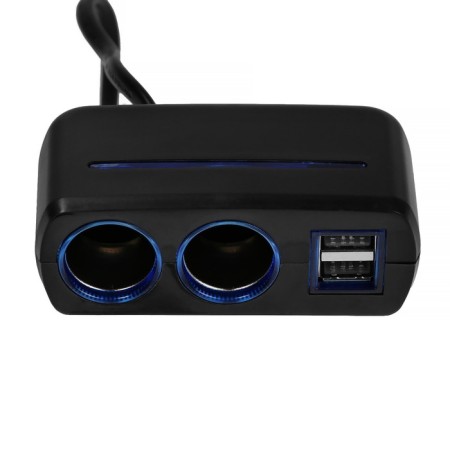 Torso cigarette lighter, 12-24 V, USB 2A, wire 50 cm, backlight-1
