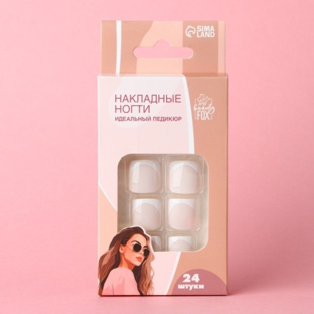 Follow legs "Perfect pedicure. Jacket ", 24 pcs, adhesive plates, light pink/white color-1