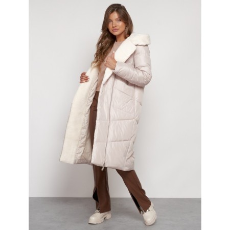 Coat insulated winter female, size 52, beige color-11
