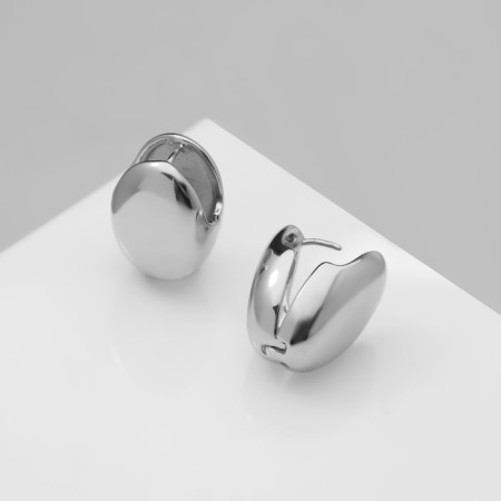 Earrings Metal "Chord" dragee, color silver-3