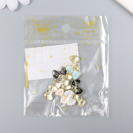 Decor for creativity metal, enamel "Bow" mix 1x1.5 cm-3