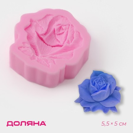 Mold Dolyana "Wild Rose", silicone, 5.5 × 5 × 1.5 cm, pink color