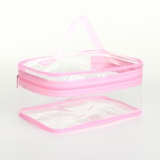 Cosmetic bag PVC chest, 18*8*13, lightning department, pink