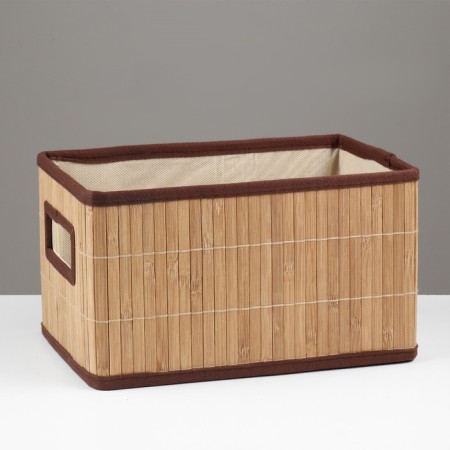 Folding box for storage, 20x30 cm H 17 cm, bamboo, lining, fabric, mix-6