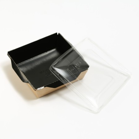 Container with a flat lid, black, 0.9 l, 15 x 15 x 5 cm-1